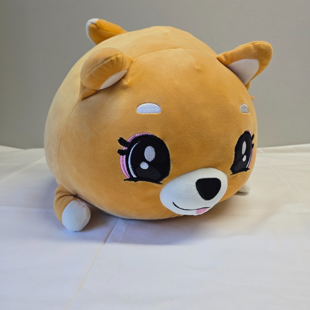 UKIDS‎ Shiba Inu Plush 13” Stuffed Animal Kawaii Round Dog Anime Eyes Brown